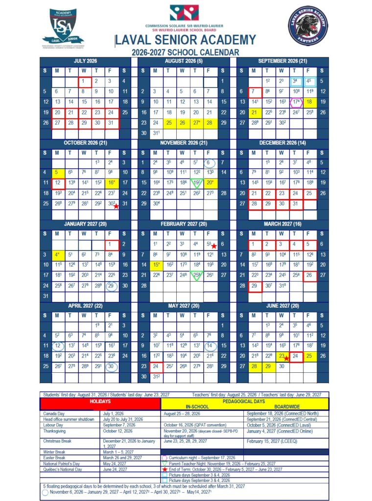 LSA calendar